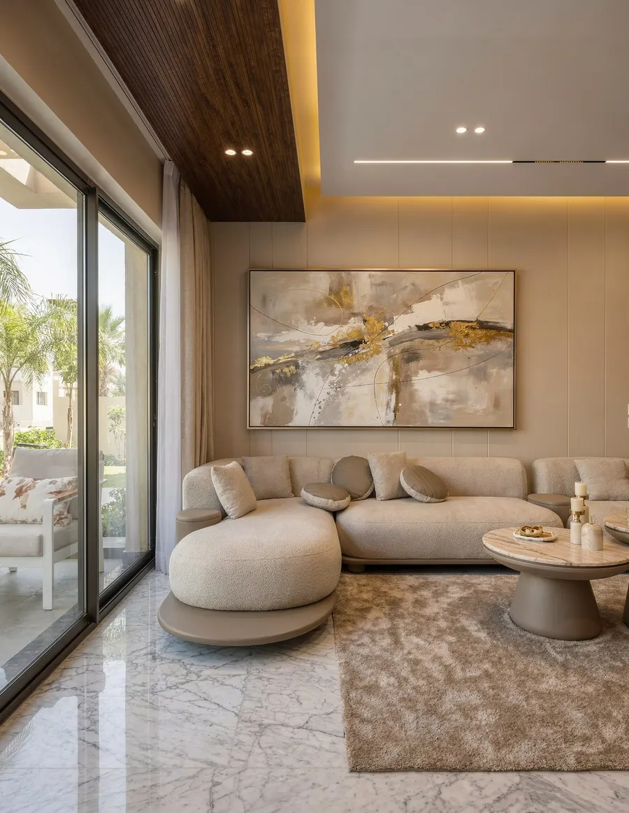 Living room with painting